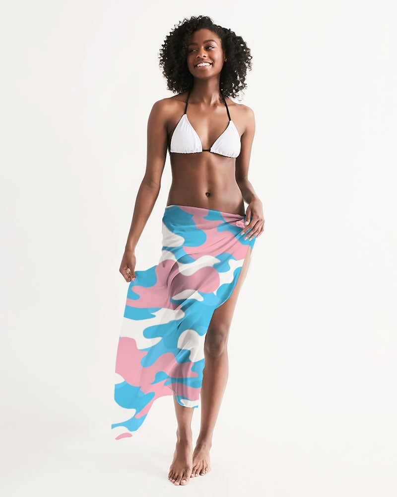 Blue Pink White Pride Camouflage Chiffon Beach Wrap