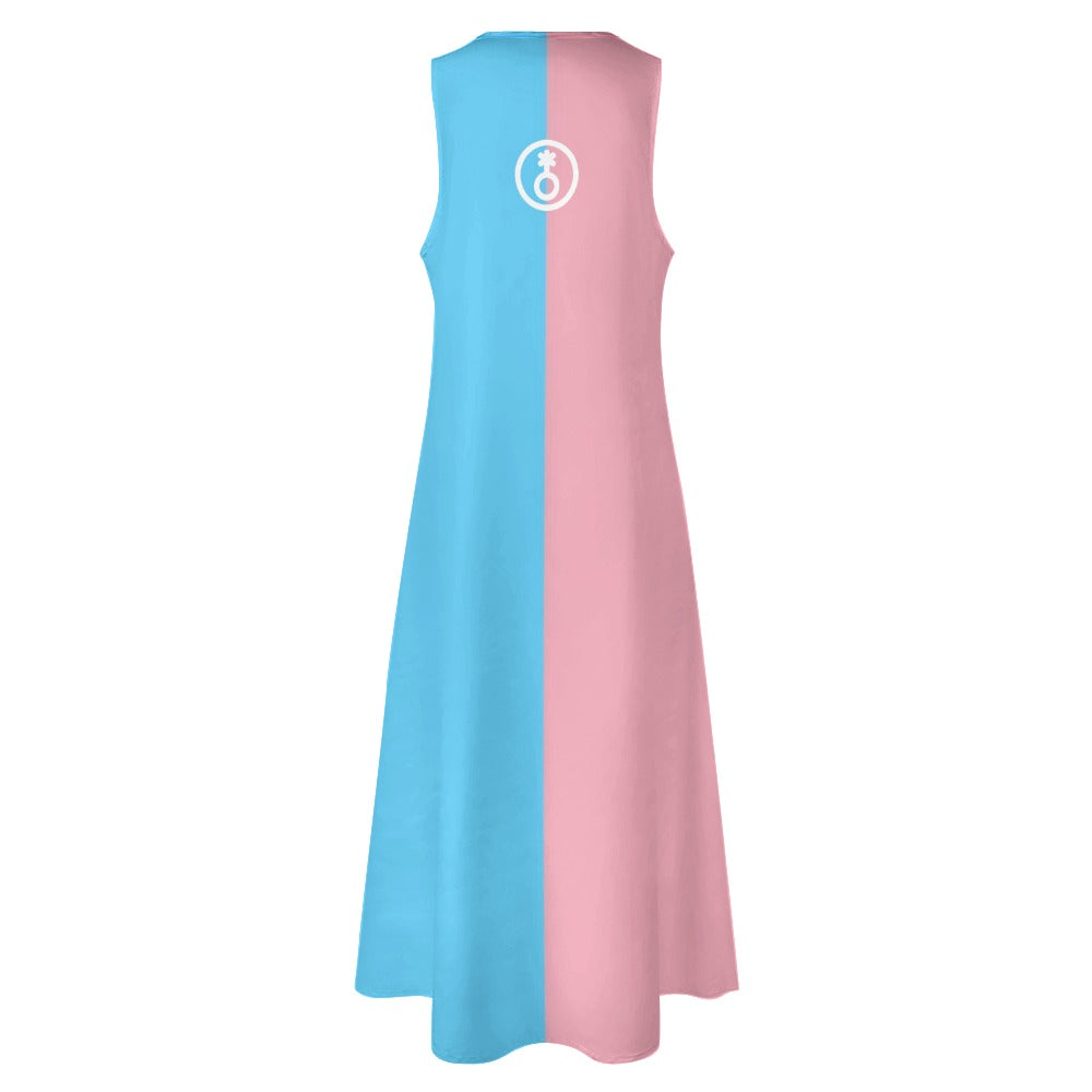 Trans Coloured Trans Paris Pride Ankle-Length Beach Dress