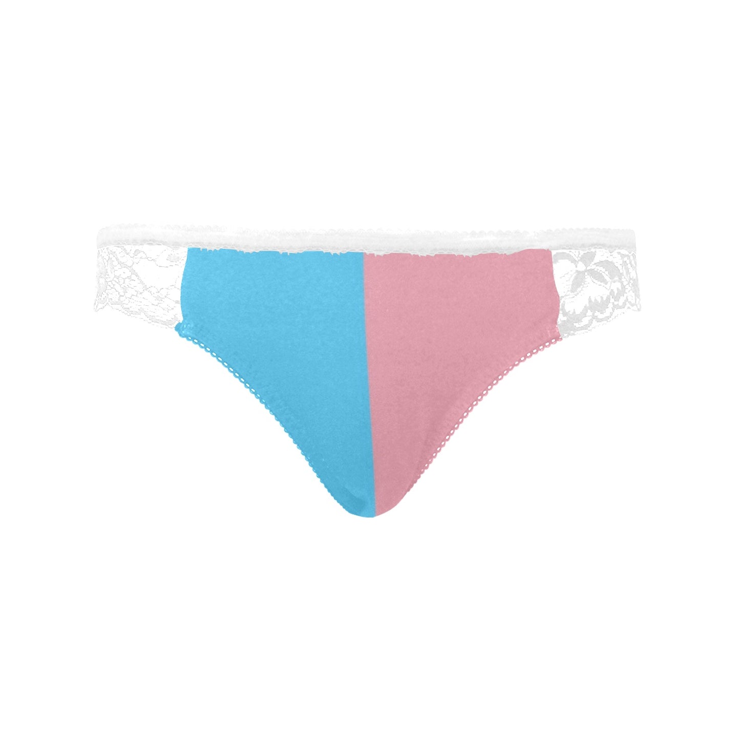 Teen - Plus Size Blue Pink White Vive l'Paris Pride White Lace Panties