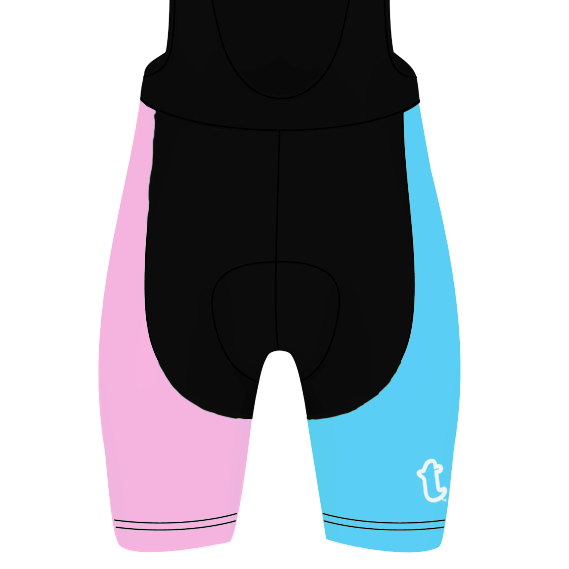 TOM - Blue Pink White Black Knee-Length Cycling Bib Set
