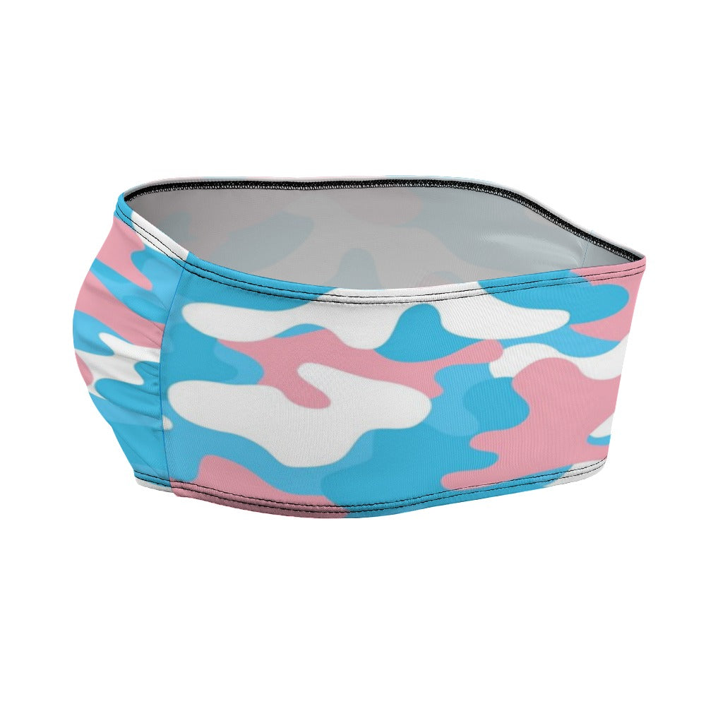 Blue Pink White Pride Strapless Cropped Bandeau Top