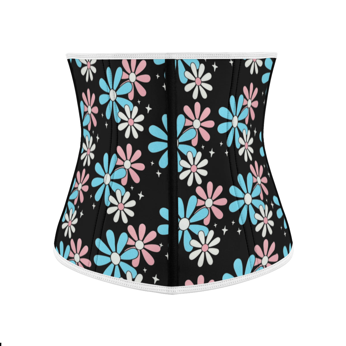 Plus Size Blue Pink White Big Daisies Pride Black Waist Shaper