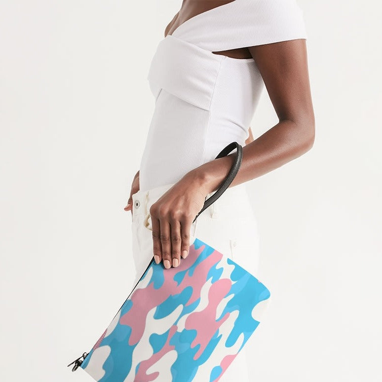 Blue Pink White Pride Camouflage Daily Zipped Handbag