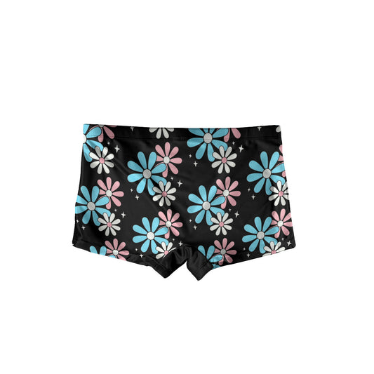 Teen Blue Pink White Pride Daisies Tuck Buddy Boyshorts Underwear