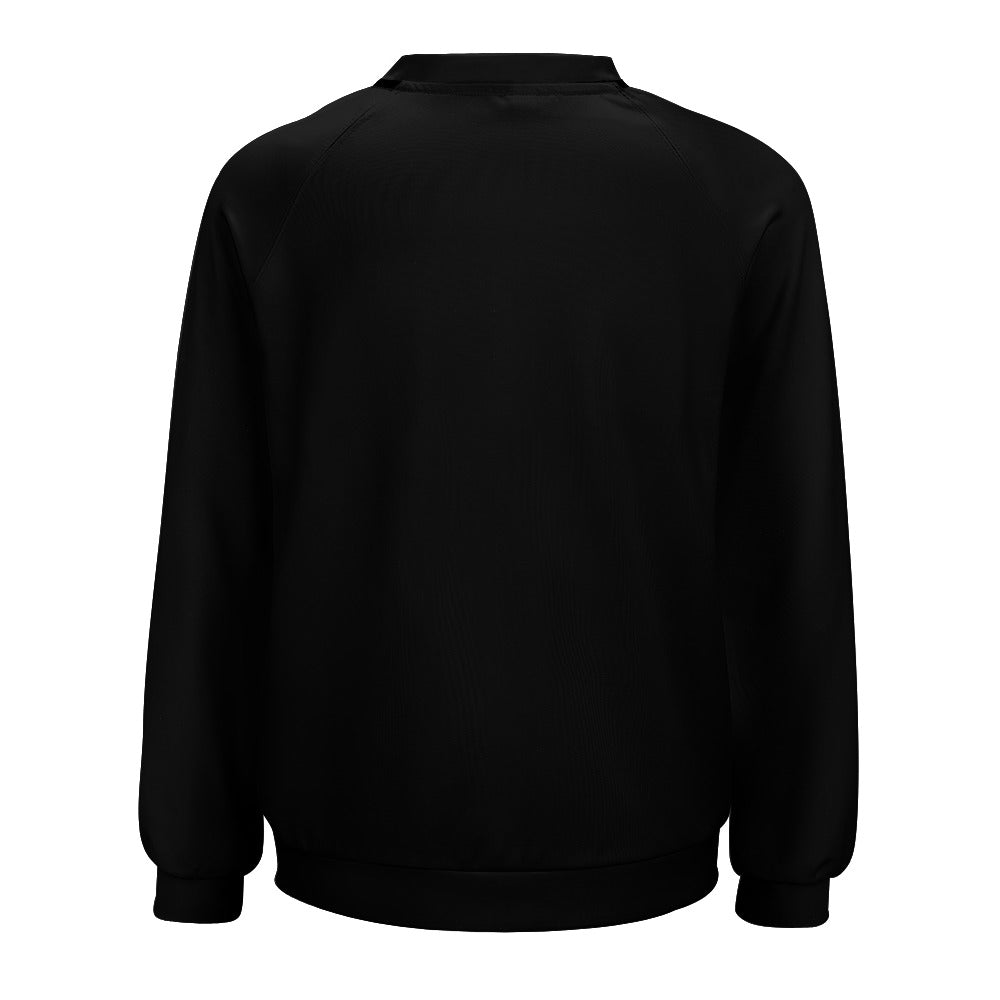 Blue Pink White 'GIRLSLIKEUS' Hashtag Black Raglan Sleeved Sweatshirt