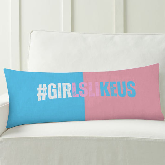 Blue Pink White 'GIRLSLIKEUS) Hastag Extra Long Pillow Case