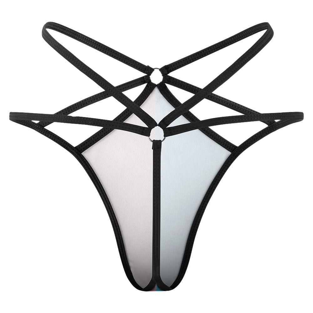 Blue Pink White All Over Paris Pride Sexy G-String Thong