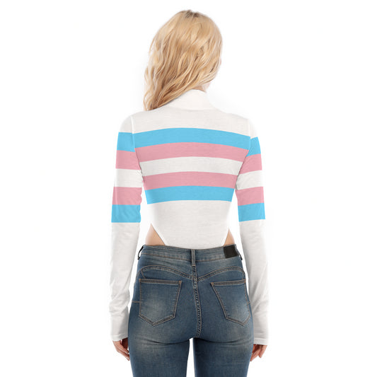 Teen Blue Pink White Pride Striped White Long-Sleeve Body