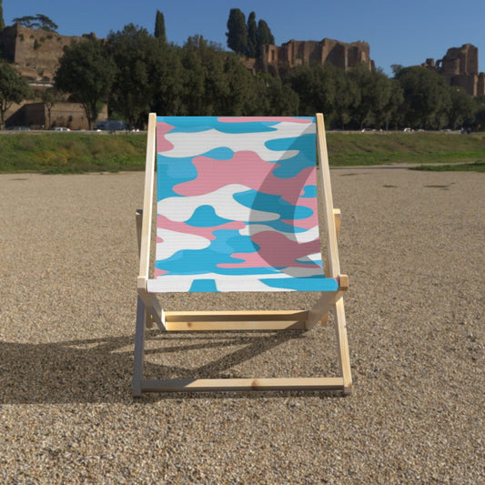 Blue Pink White All Over Trans Pride Camouflage Giant Deckchair