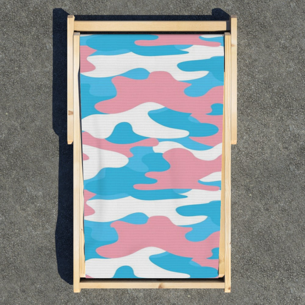 Blue Pink White All Over Trans Pride Camouflage Giant Deckchair