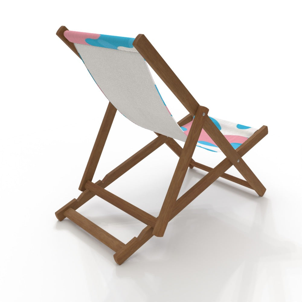 Blue Pink White All Over Pride Camouflage Canvas Deckchair