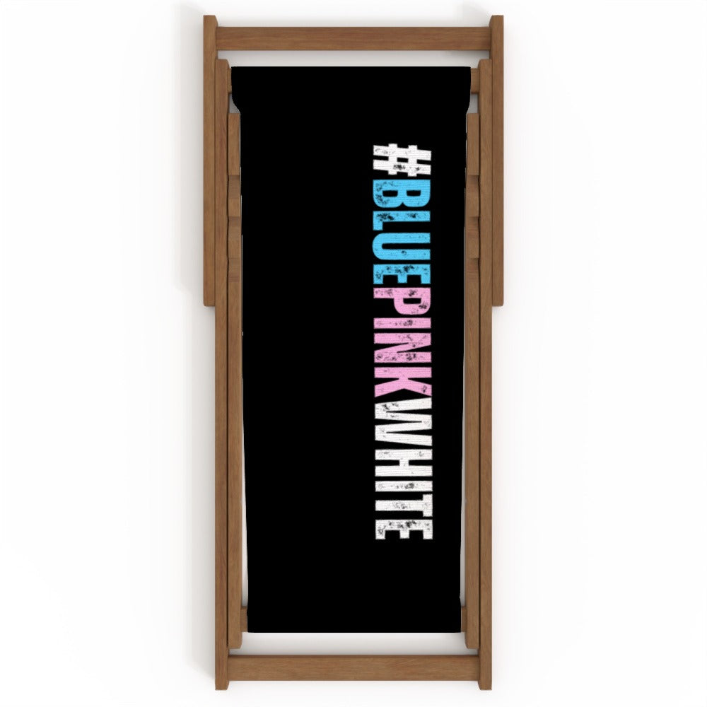Blue Pink White All Over Pride Hashtag Series Canvas Deckchair