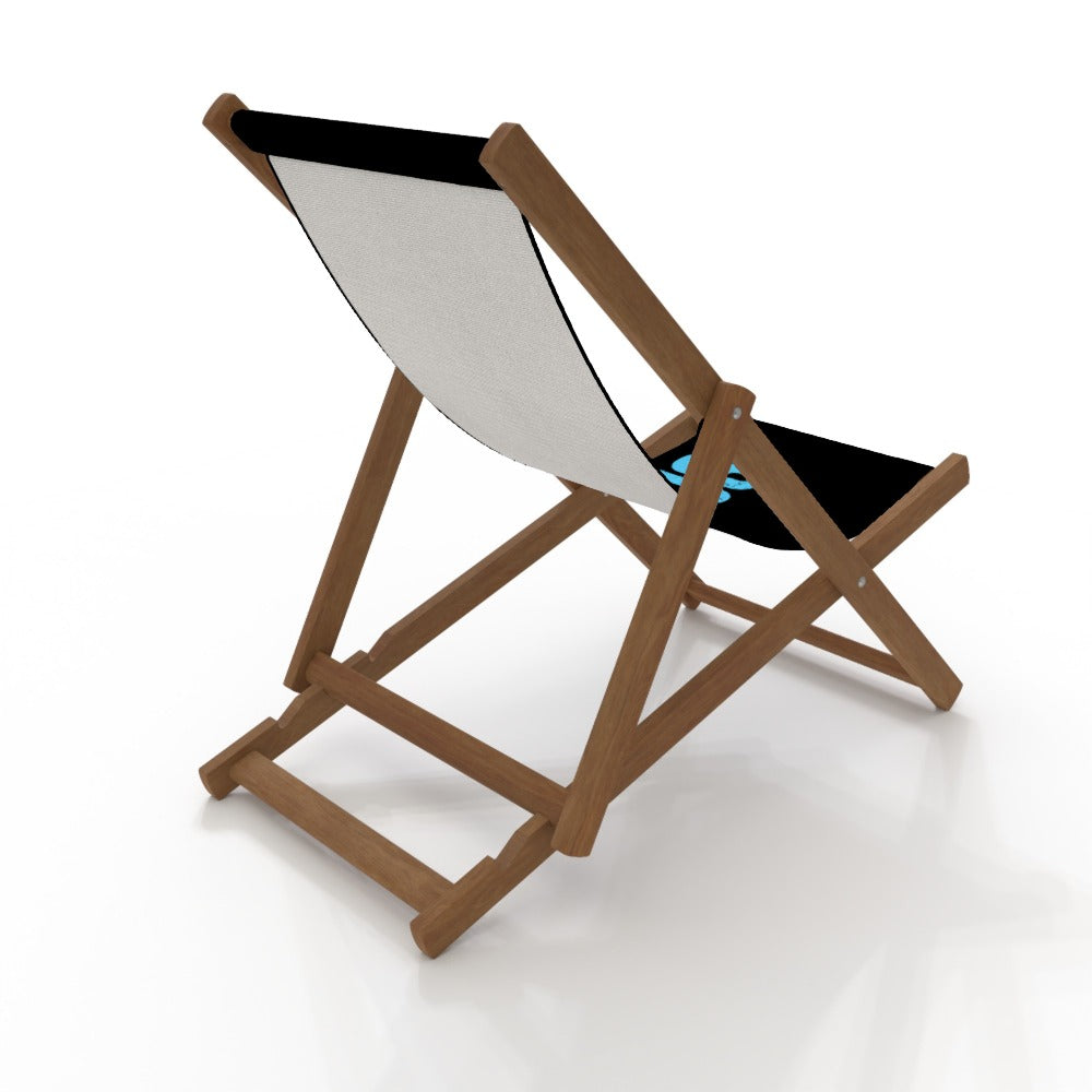Blue Pink White All Over Pride Black Hashtag Series Canvas Deckchair