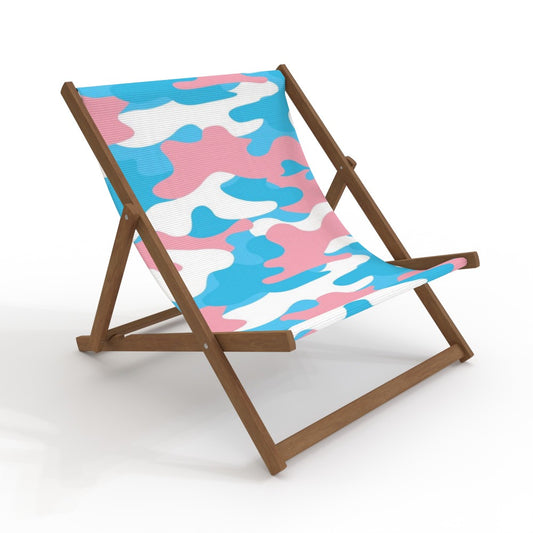 Blue Pink White All Over Pride Camouflage Wide Boy Canvas Deckchair