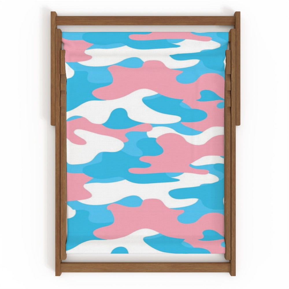Blue Pink White All Over Pride Camouflage Wide Boy Canvas Deckchair