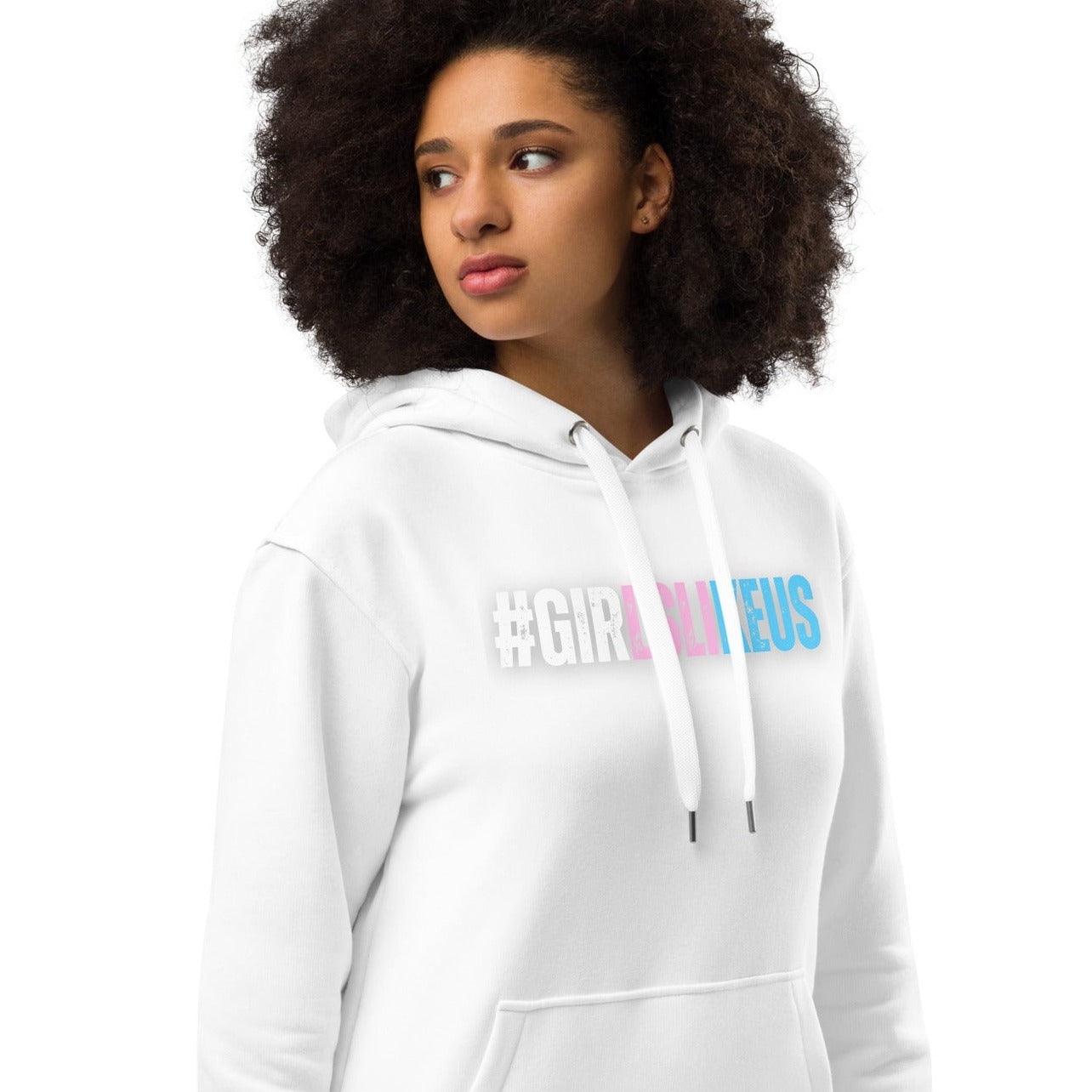 Blue Pink White 'GIRLSLIKEUS' Super Soft Organic Cotton Hoodie