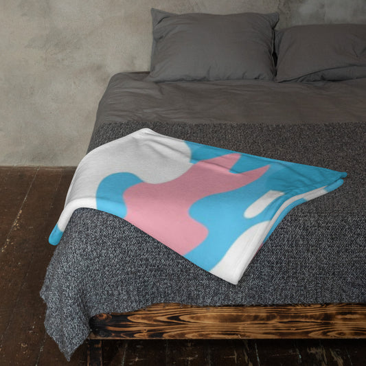 NEW Kid's Blue Pink White Pride Camouflage Thick Soft Microfibre Throw Blanket