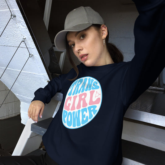 BluePinkWhite 'TRANS GIRL POWER' Super Soft Organic Cotton Sweatshirt