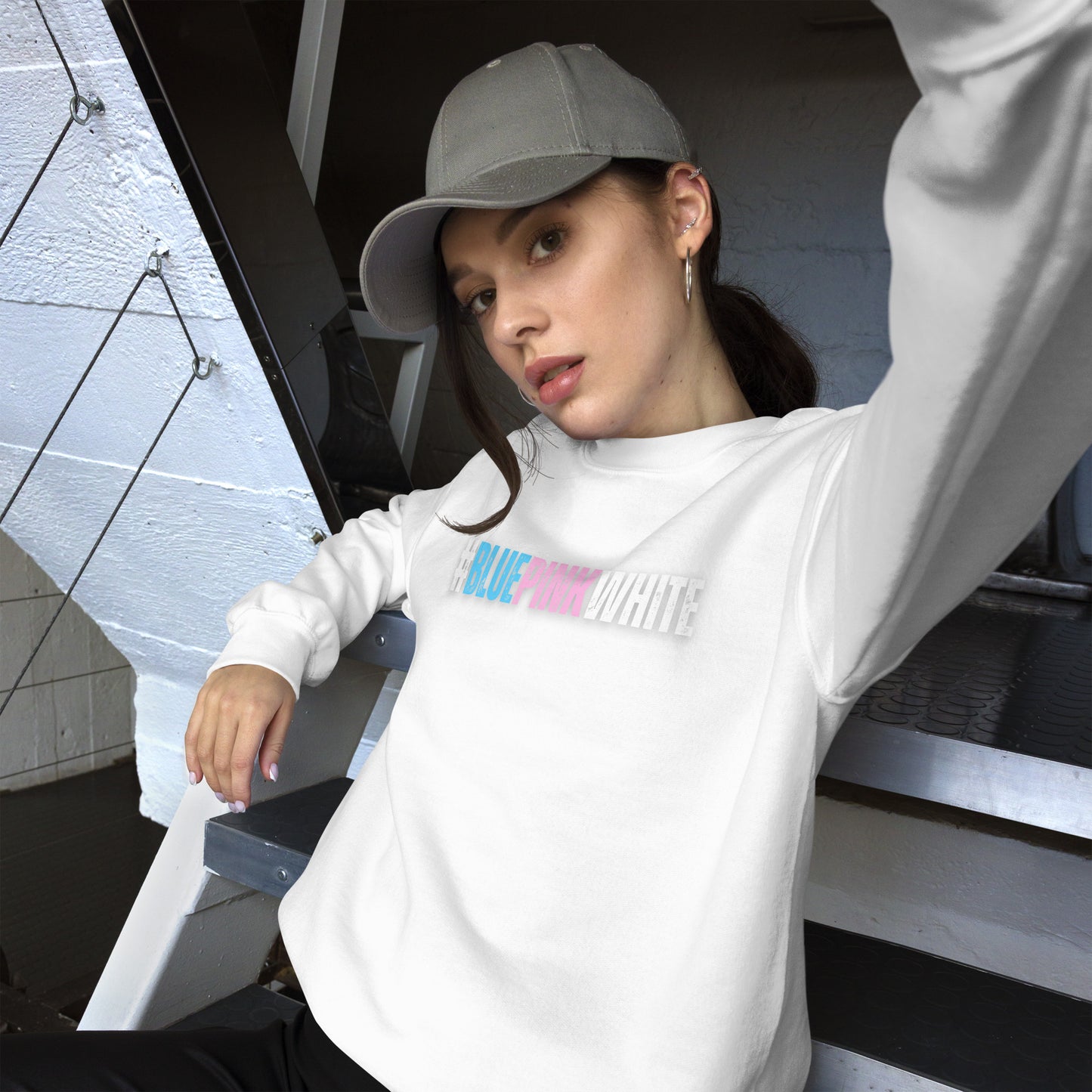 BluePinkWhite '#BLUEPINKWHITE' Super Soft Organic Cotton Sweatshirt