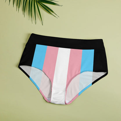 Trans Coloured Pride Black Statement High-Waist Knickers