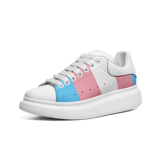 Blue Pink White Pride Leather Sneakers
