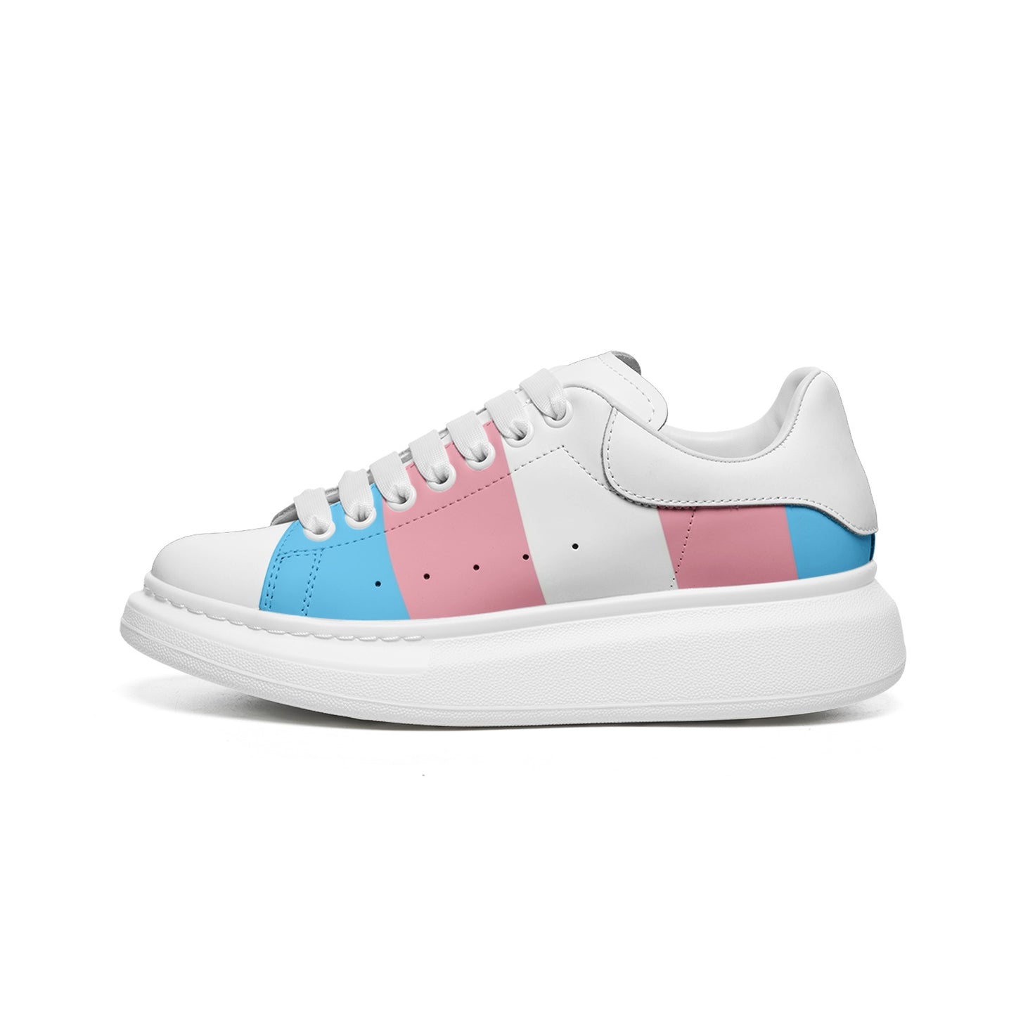 Blue Pink White Pride Leather Sneakers
