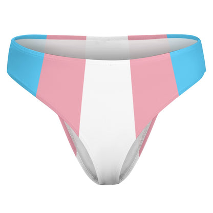 Blue Pink White T-Back Tucking Knickers