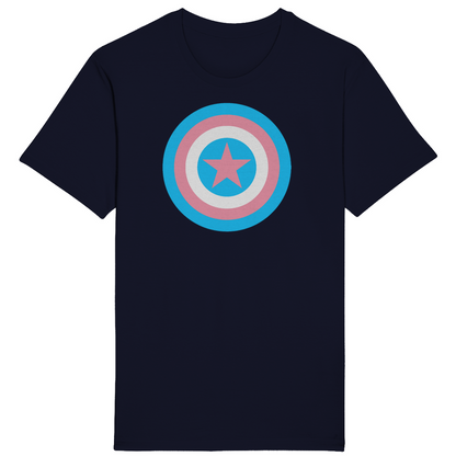 XS-5XL Blue Pink White Pride Trans Shield T-Shirt
