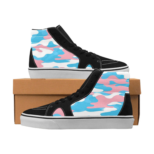 Blue Pink White Pride Camouflage High-Top  Canvas Shoes