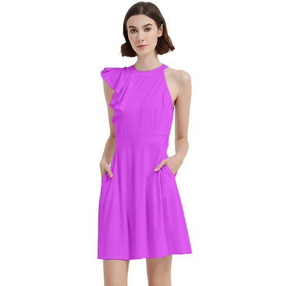 toffolo Teen Hot Pink Halter-Neck Cocktail Party Dress