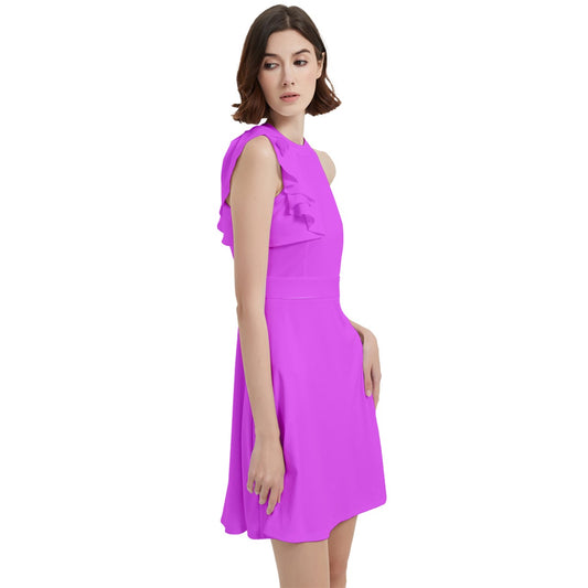 toffolo Teen Hot Pink Halter-Neck Sleeveless Cocktail Party Dress