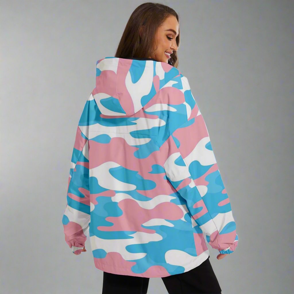 XS-5XL Teen Blue Pink White Pride Camo Winter Sports Waterproof Coat