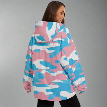 XS-5XL Teen Blue Pink White Pride Camo Winter Sports Waterproof Coat