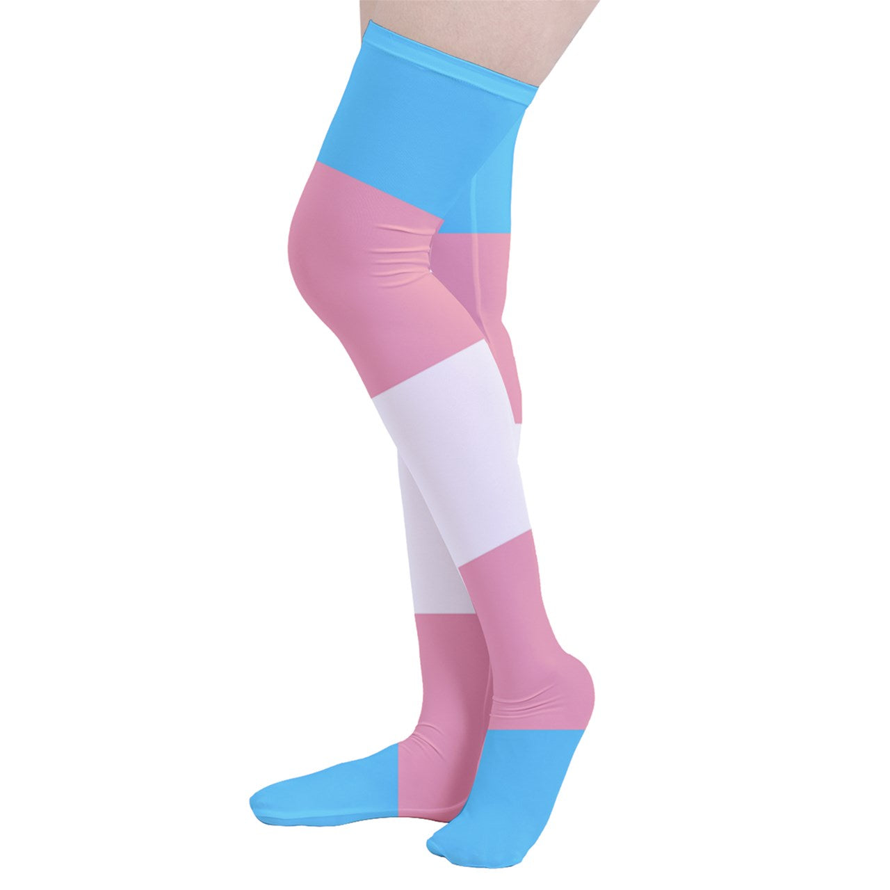 Teen Blue Pink White Pride Thigh-High Stockings