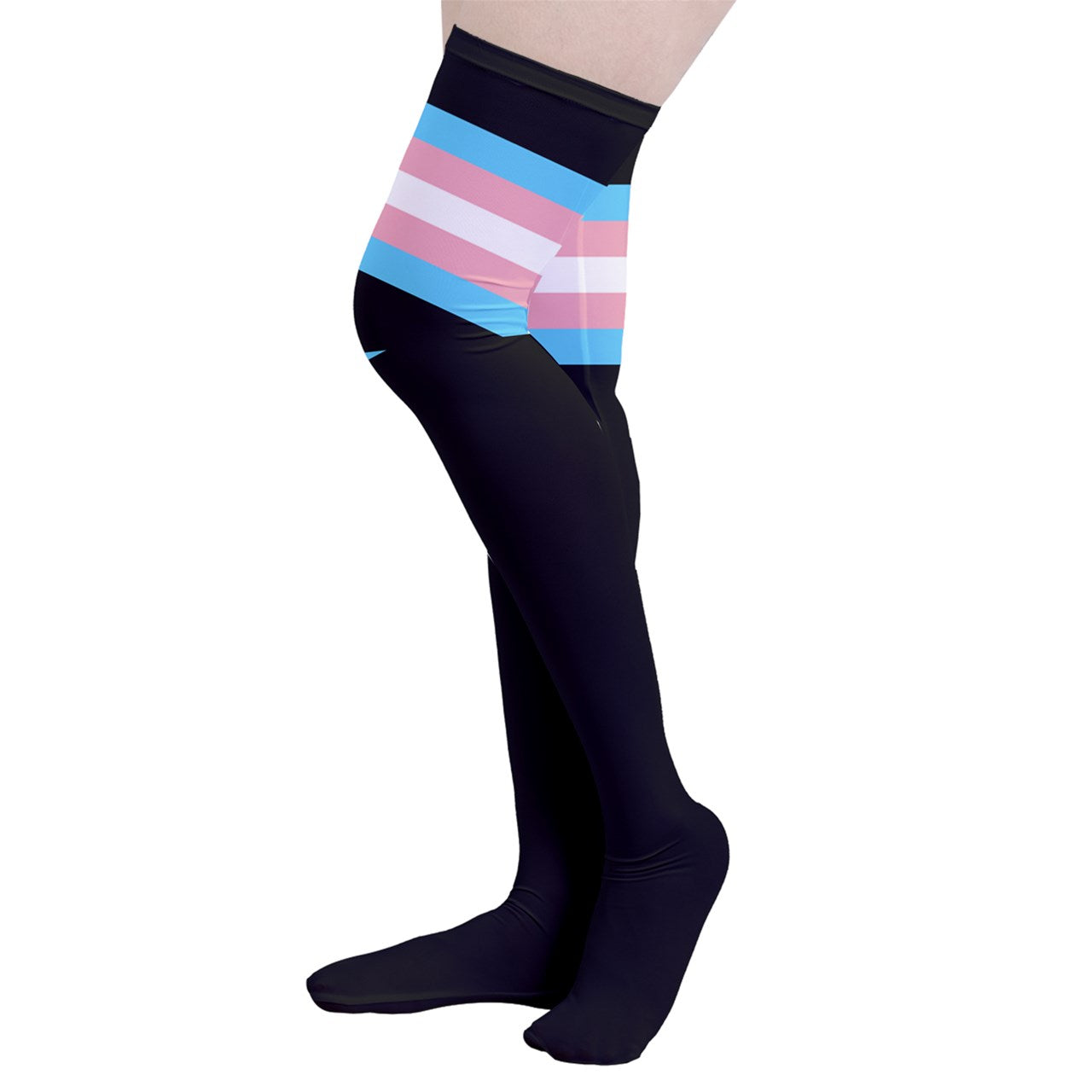 Teen Blue Pink White Pride Black Thigh-High Stockings