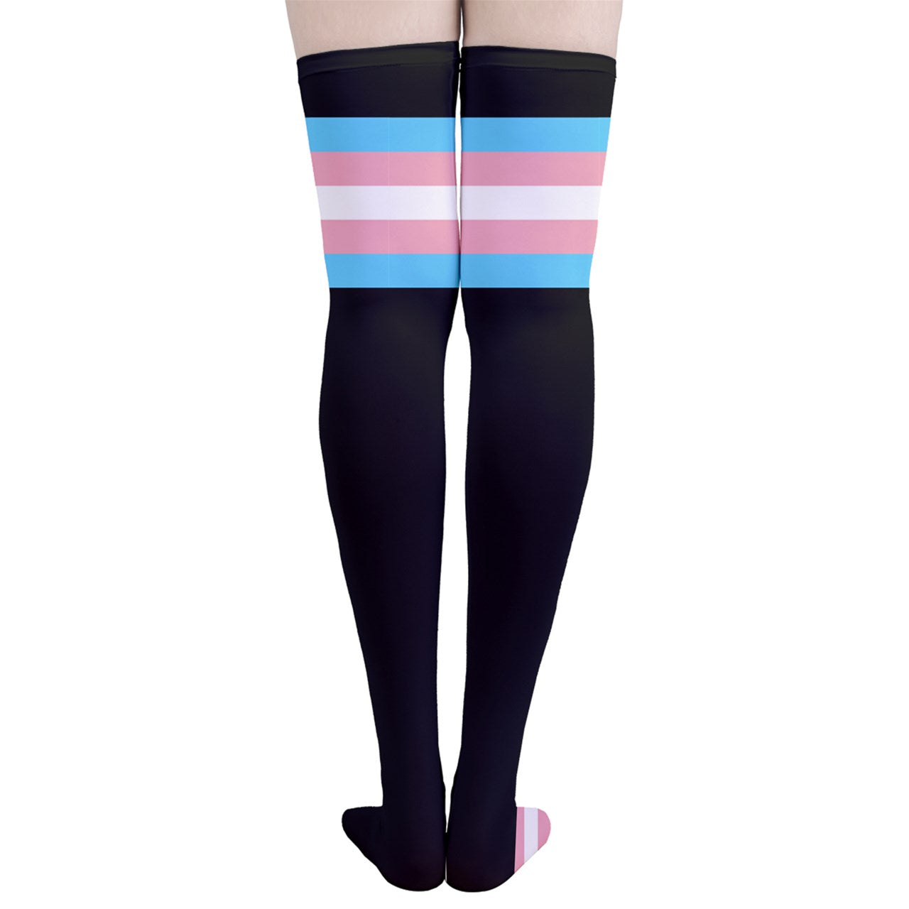 Teen Blue Pink White Pride Black Thigh-High Stockings