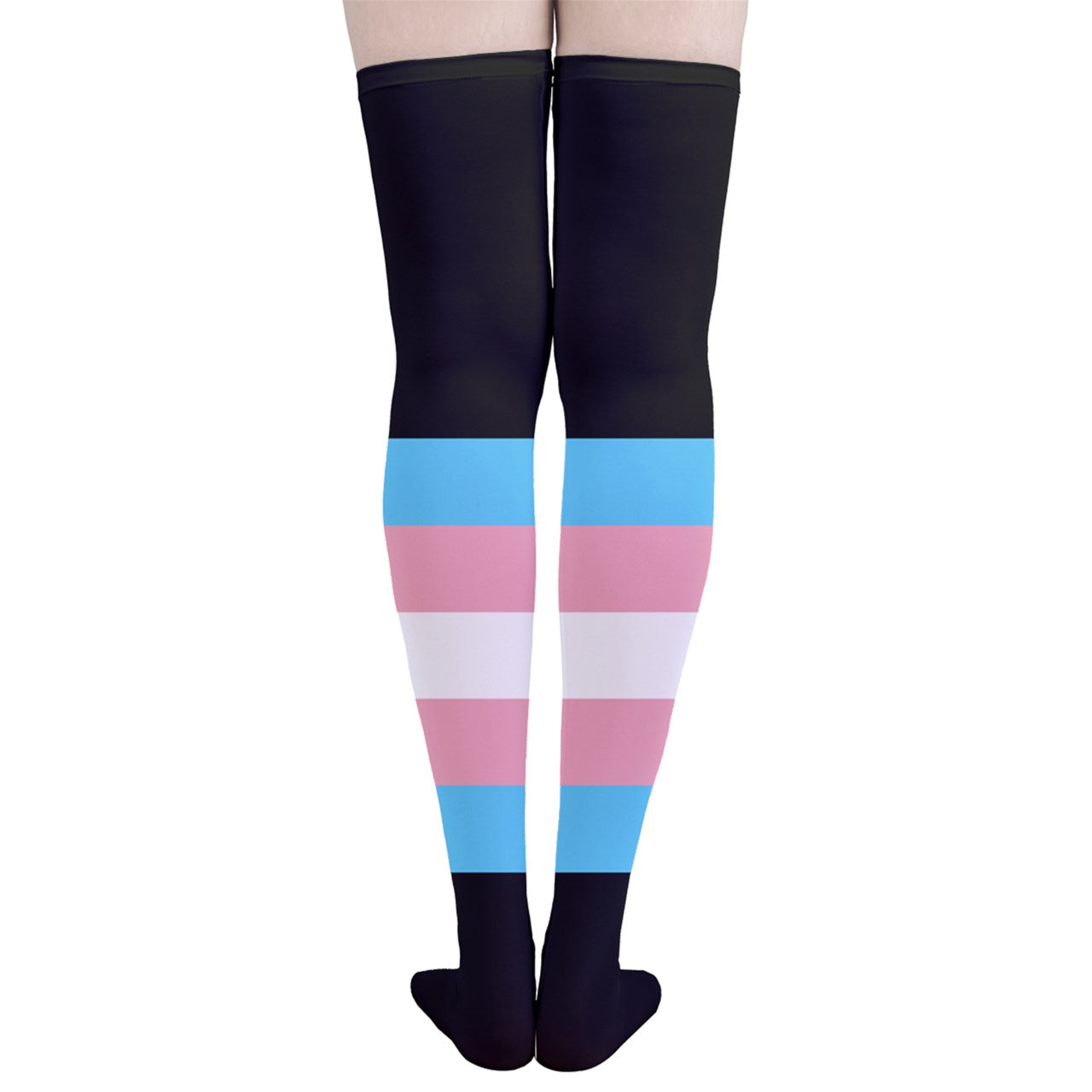 Teen Blue Pink White Pride Black Thigh-High Stockings