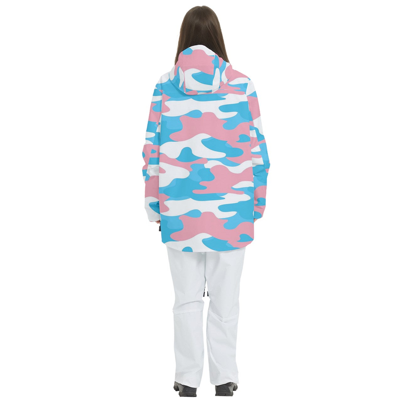 S-2XL Teen Blue Pink White Pride Camo Winter Sports Waterproof Coat