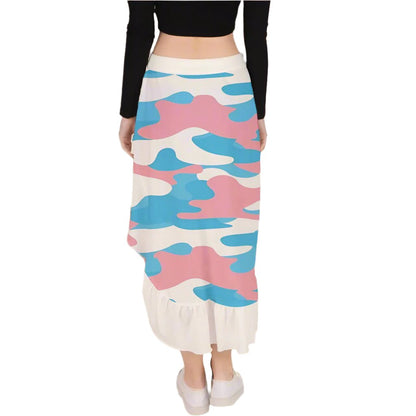 XS-5XL Pride Camouflage Ruffle Hem Skirt