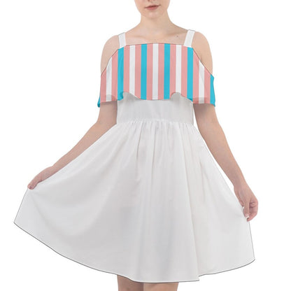 Pride CandyStriped Cut Out Shoulders Dress