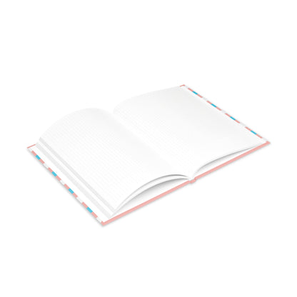 Blue Pink White Pride Candy Striped Puffy Covered Notebook