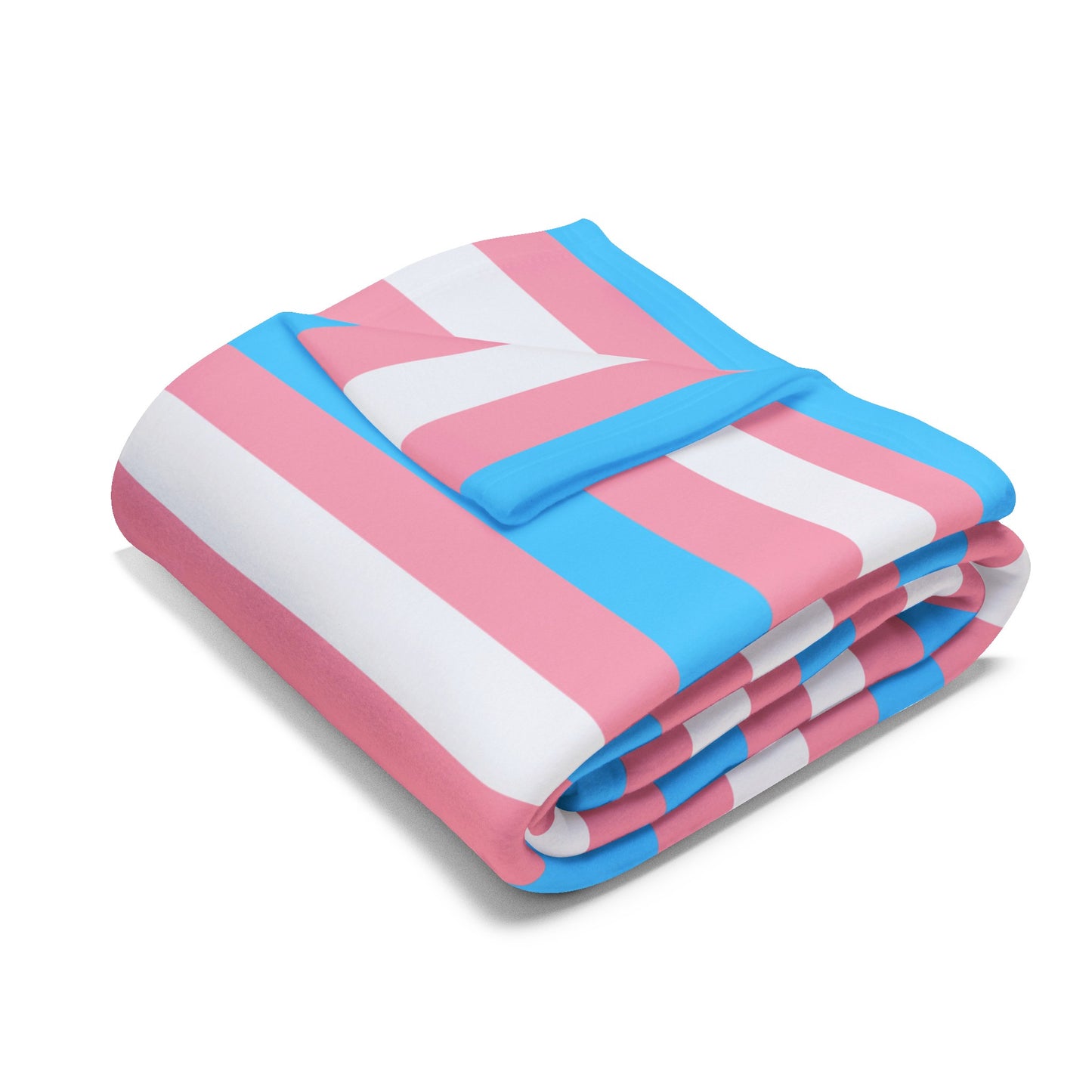 Super Large Blue Pink White Pride Candy Striped Arctic Fleece Blanket (60"-80")