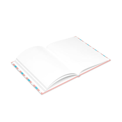 Blue Pink White Pride Candy Striped Puffy Covered Notebook