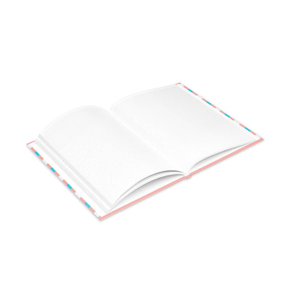 Blue Pink White Pride Candy Striped Puffy Covered Notebook