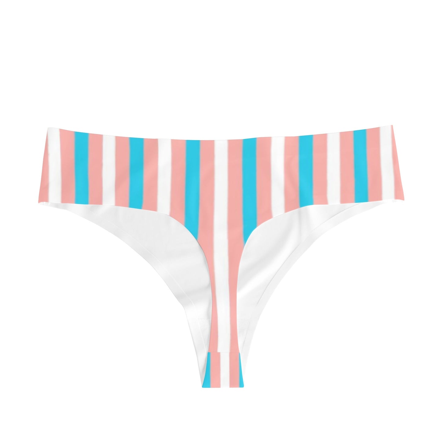 Trans Coloured Trans Pride Candy Striped Thong Knickers
