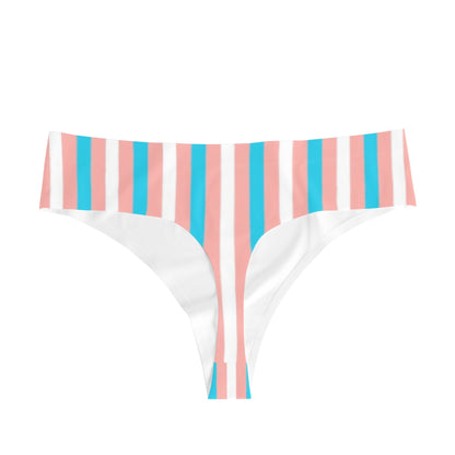 Trans Coloured Trans Pride Candy Striped Thong Knickers