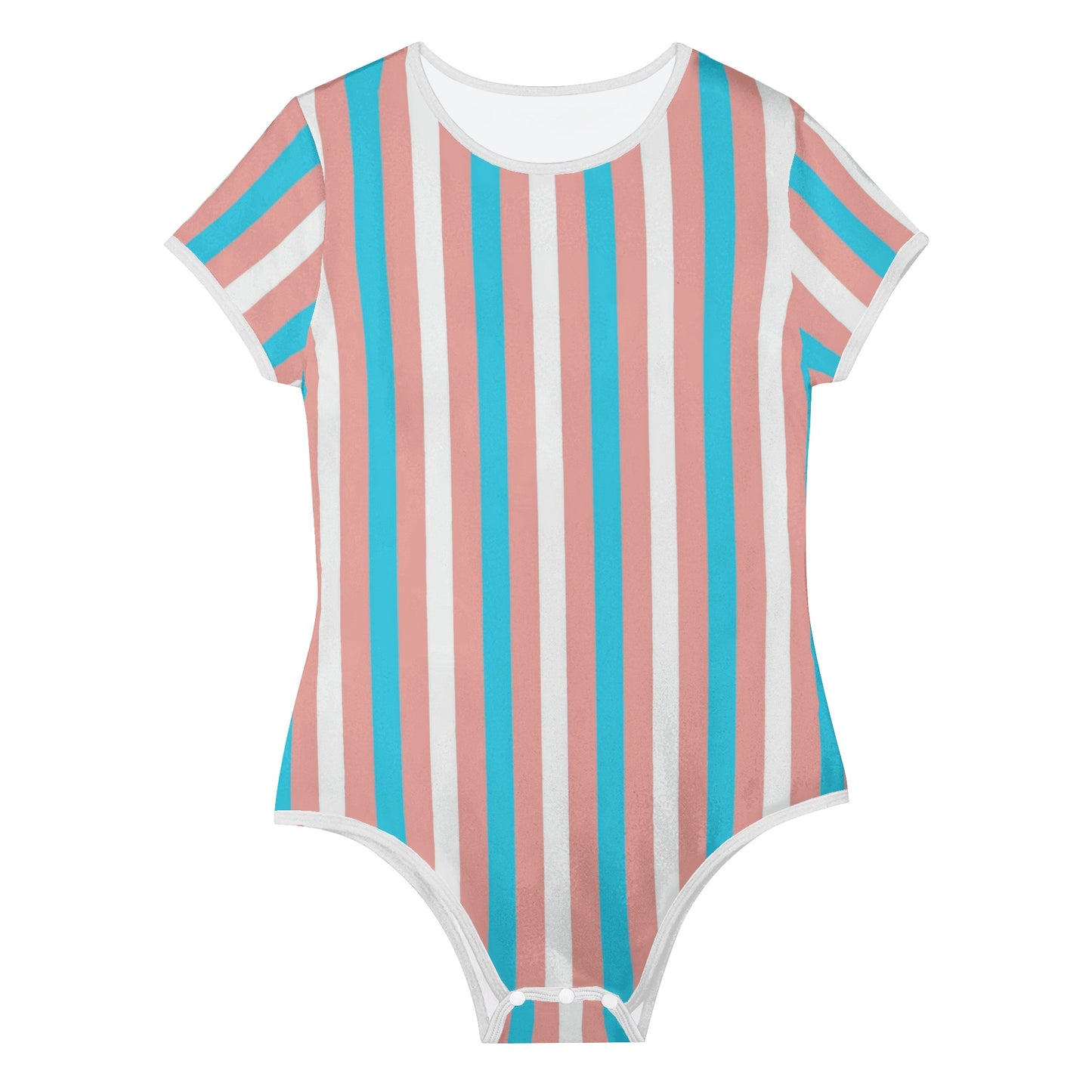 Teen Blue Pink White Pride Candy Striped Soft T-Shirt Bodysuit