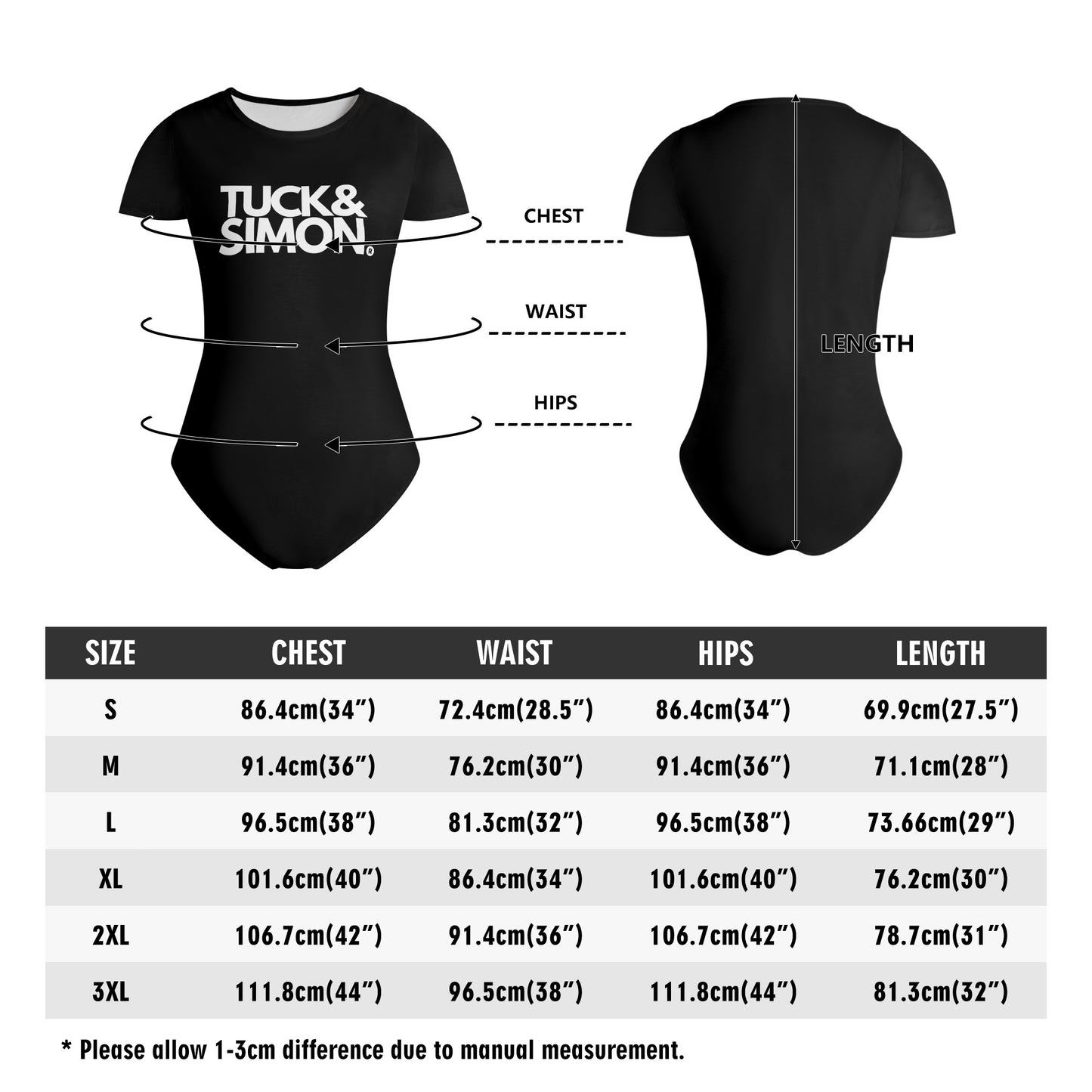 Teen Tuck&Simon Soft Black T-Shirt Bodysuit