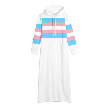 Teen - Plus Size Blue Pink White Full-Length Hooded Dress