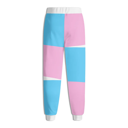 S-7XL Blue Pink White Pride Harlequin Joggers
